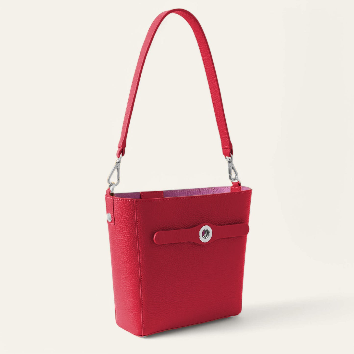 Mini S | Pillarbox Red with Silver hardware