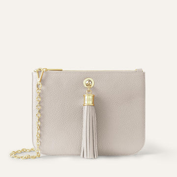 Ivy Clutch Bag | Porcelain with Gold hardware