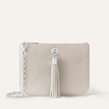 Ivy Clutch Bag | Porcelain with Silver hardware
