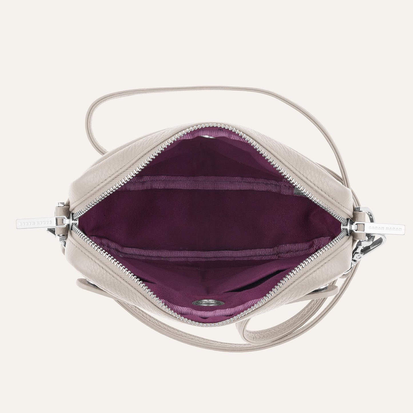 Porcelain Sarah Haran Millie Crossbody with Silver hardware Overhead C02 S