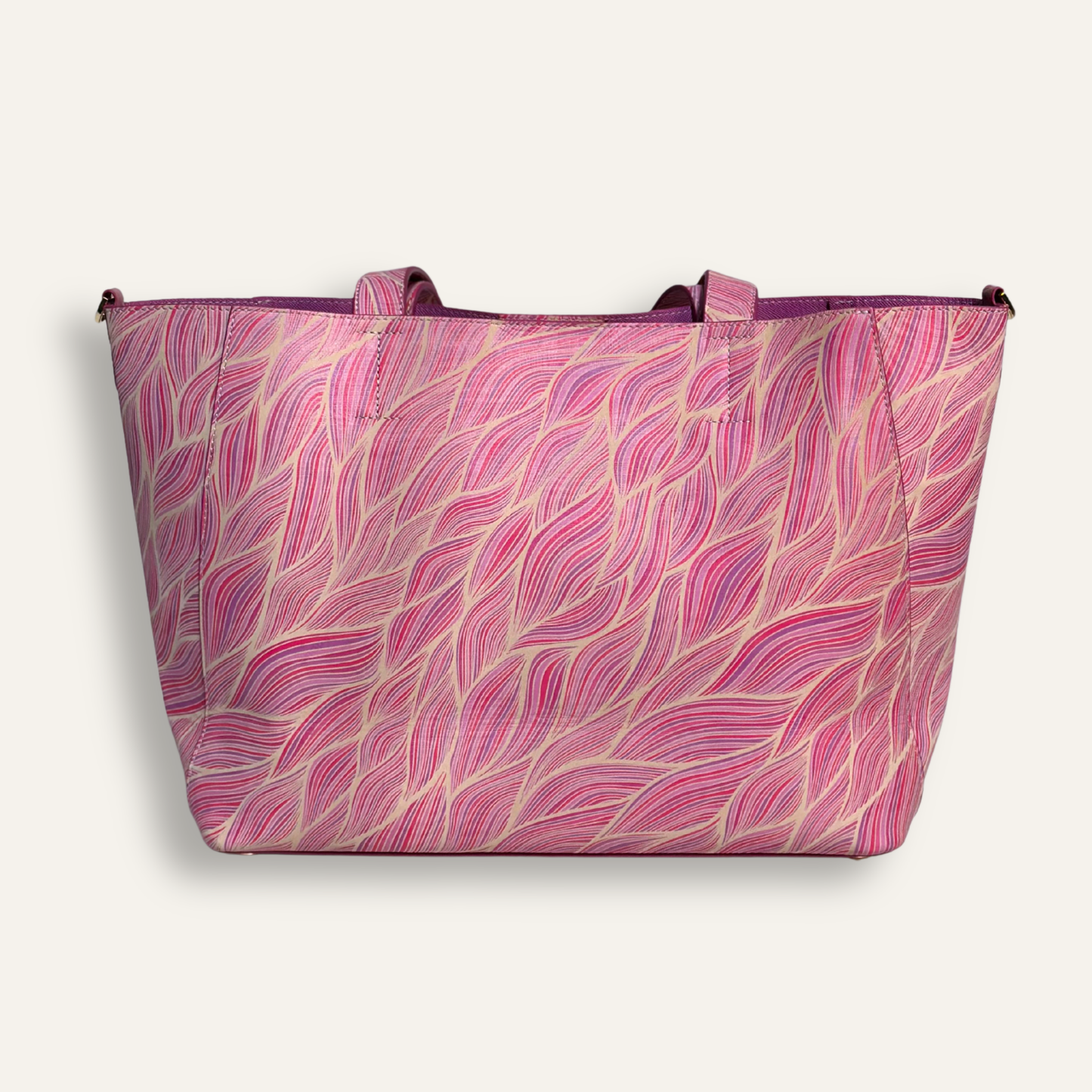Preloved Sarah Tote | Pink Leaf with Gold hardware