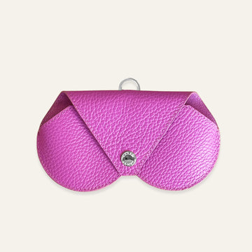 Sunglasses Case | Purple Rose with Silver hardware