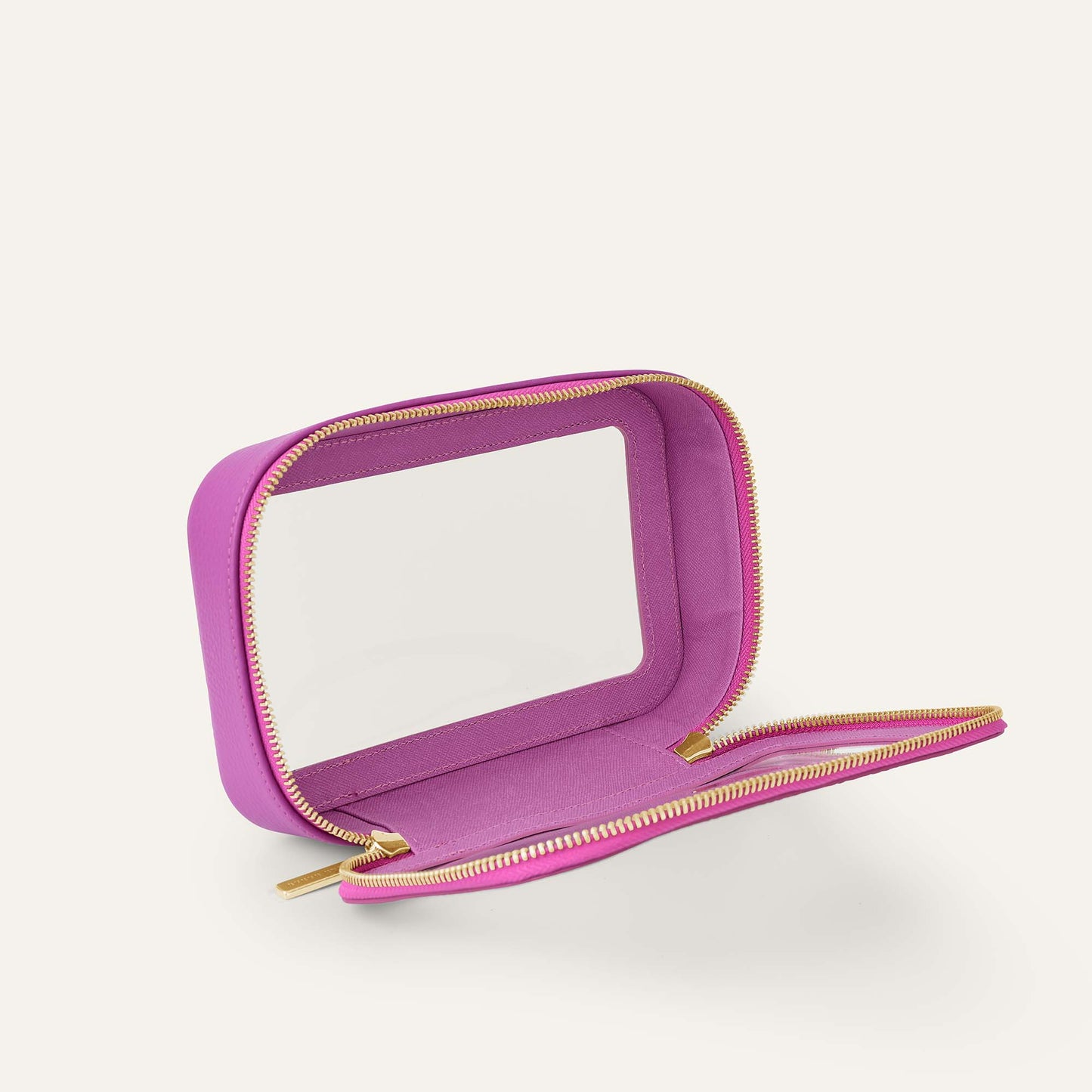 Ava Cosmetics Bag | Purple Rose with Gold hardware