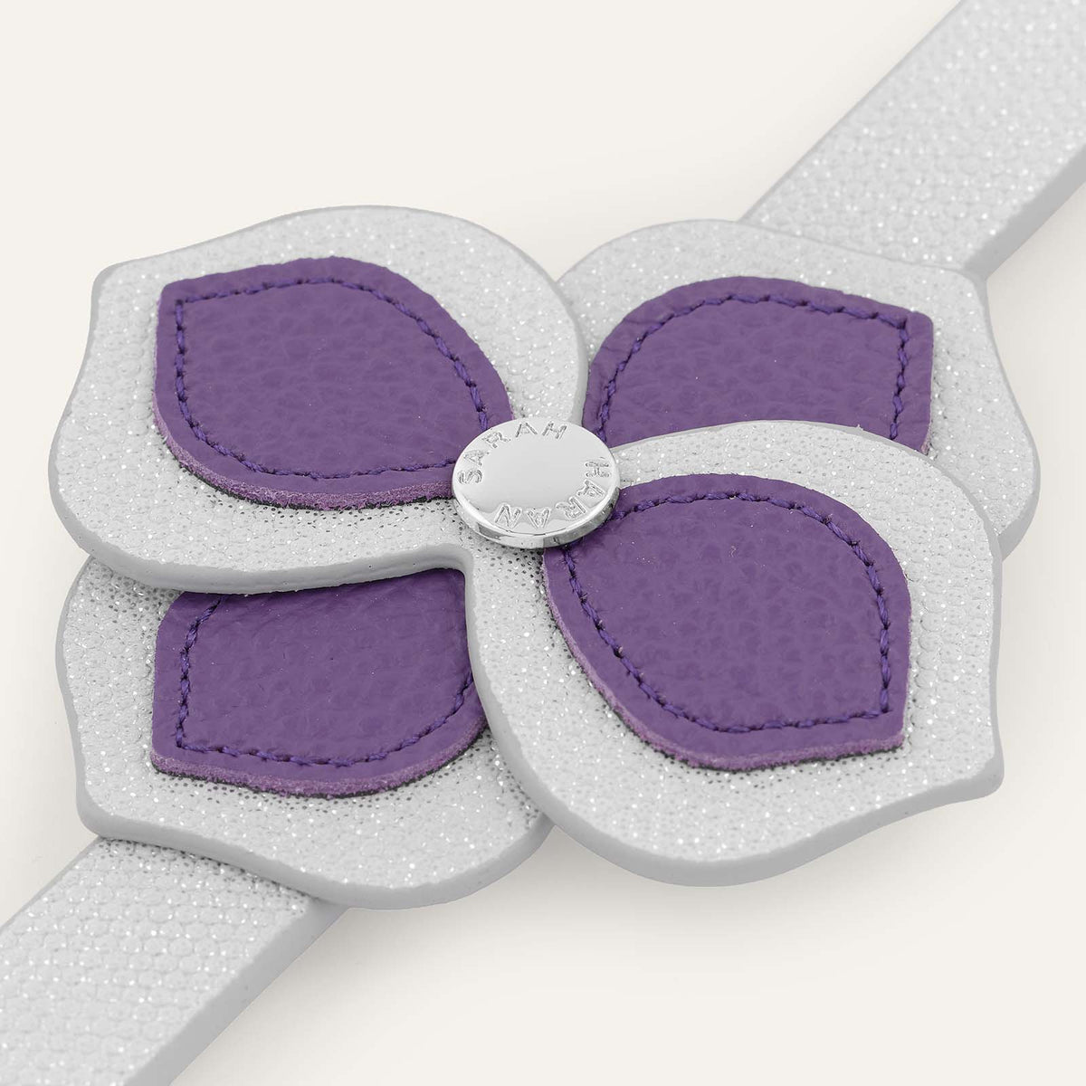 Fleur Deco Classic | Purple & Silver Hex with Silver hardware
