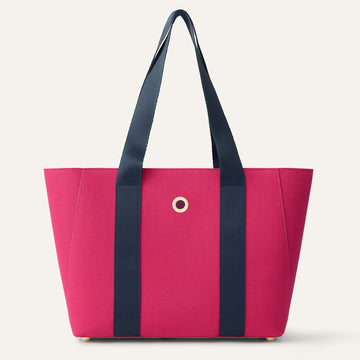 Sarah Canvas | Pink Navy with Gold hardware