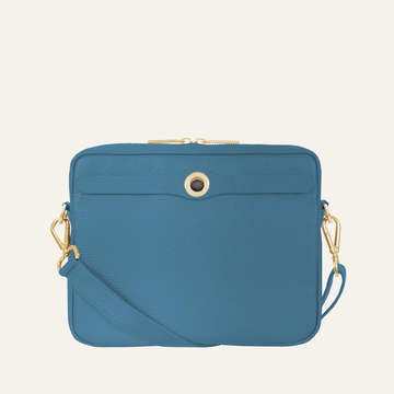 Mia Crossbody | Retro Blue with Gold hardware
