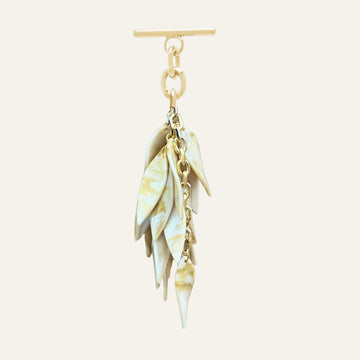 Aurora Feather Tassel | Cream with Gold hardware