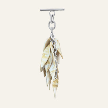 Aurora Feather Tassel | Cream with Silver hardware