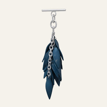Aurora Feather Tassel | Teal with Silver hardware