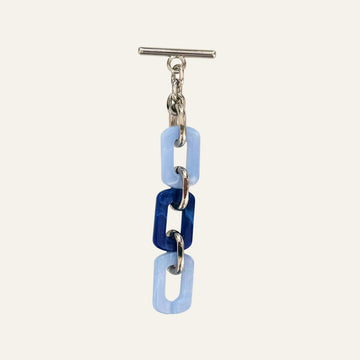 Nova Tassel | Blue Mix with Silver hardware