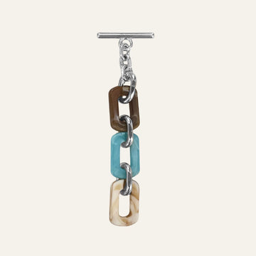 Nova Tassel | Chocolate Mix with Silver hardware