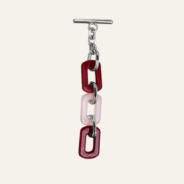 Nova Tassel | Pink Mix with Silver hardware