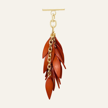 Aurora Feather Tassel | Rust with Gold hardware