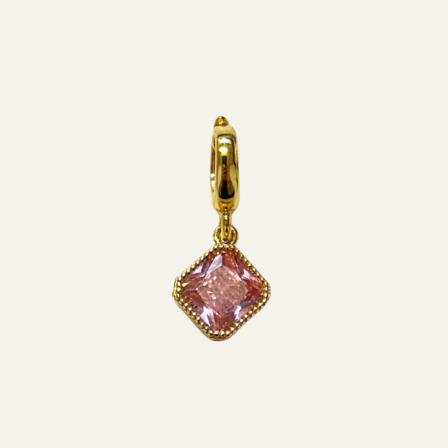 Gemstone | Pink Quartz with Gold hardware
