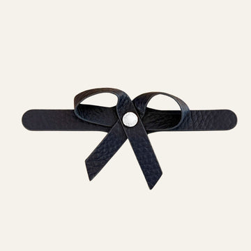 Petite Bow Mini | Navy Bicouture with Silver hardware