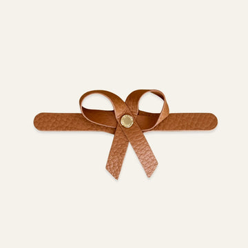 Petite Bow Mini | Tan Bicouture with Gold hardware