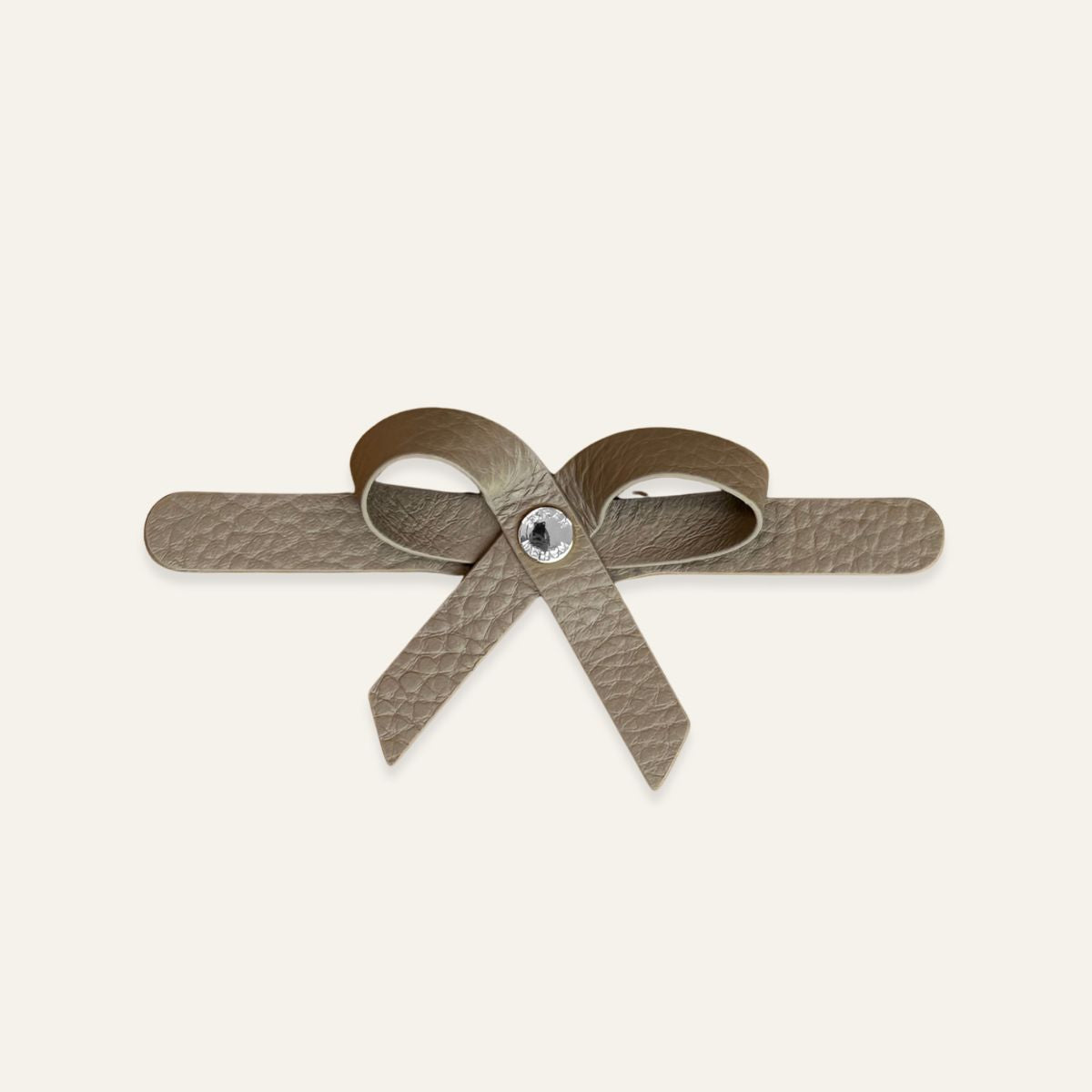 Petite Bow Mini | Taupe Bicouture with Silver hardware