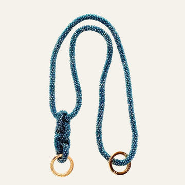 Kings Knot Strap | Blue Sparkle with Gold hardware