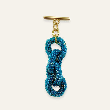 Kings Knot Tassel | Blue Sparkle with Gold hardware