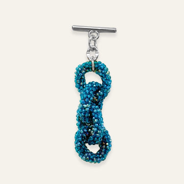 Kings Knot Tassel | Blue Sparkle with Silver hardware