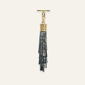 Feather Capsule Tassel Mini | Multi Shagreen with Gold hardware