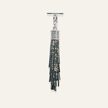 Feather Capsule Tassel Mini | Multi Shagreen with Silver hardware