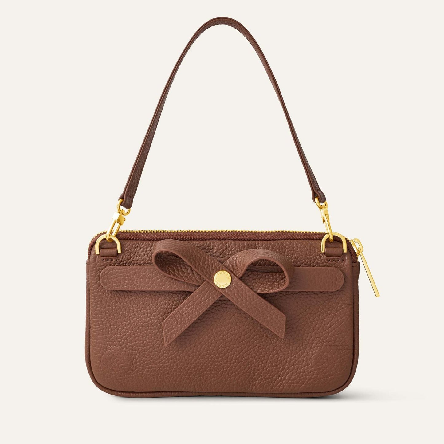 Complimentary Bag | Natural Python Nutshell with Gold hardware