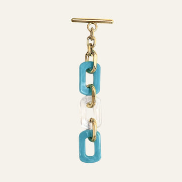 Nova Tassel | Sky Mix with Gold hardware