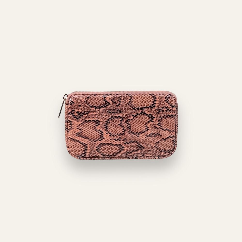 Preloved Millie Pouch | Pink Python with Silver hardware