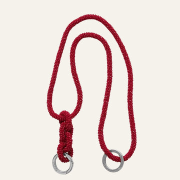 Kings Knot Strap | Red Sparkle with Silver hardware