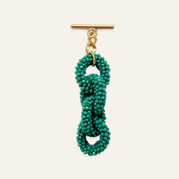Kings Knot Tassel | Turquoise Sparkle with Gold hardware