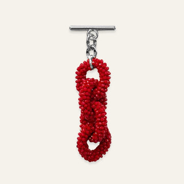 Kings Knot Tassel | Red Sparkle with Silver hardware