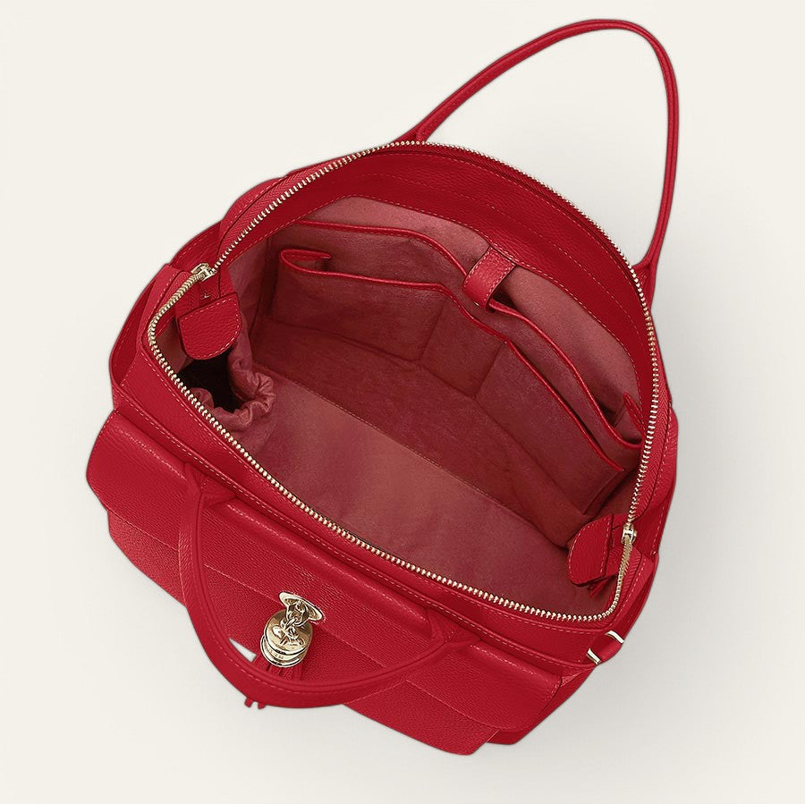 Sarah Haran Poppy Pillarbox Red Top Open Gold