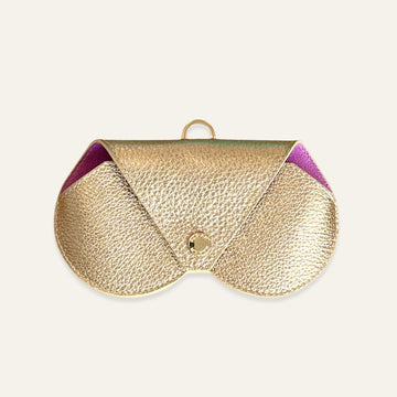 Sunglasses Case | Metallic Gold with Gold hardware