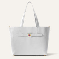 Sarah Tote | Shimmer Metallic Silver with Gold hardware