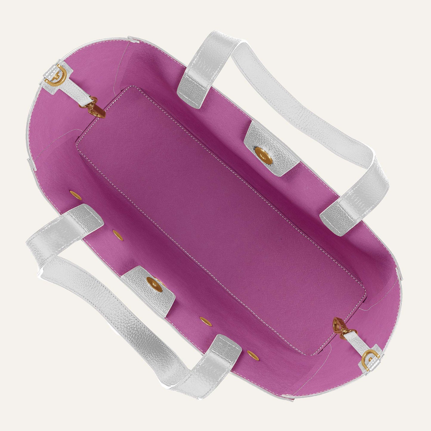 Sarah Tote | Shimmer Metallic Silver with Gold hardware