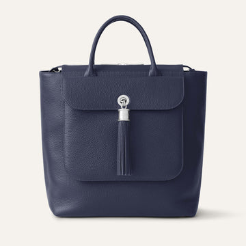 Poppy Backpack | Navy with Silver hardware
