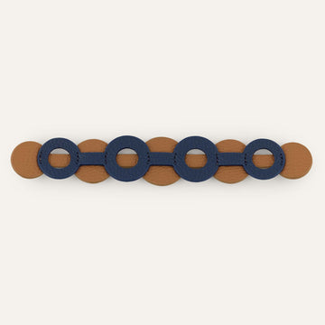 Deco Duo Classic | Navy Tan with Silver hardware
