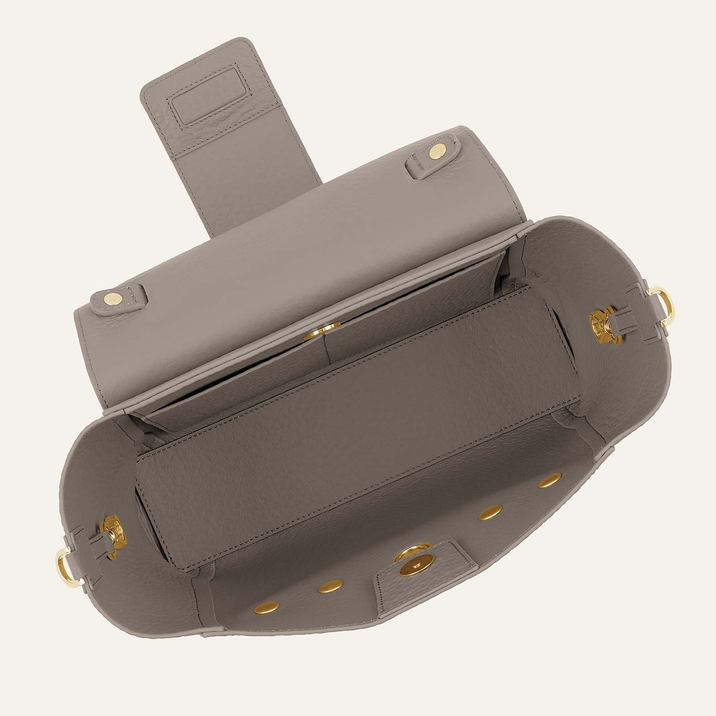 Tansy Top Handle | Taupe with Gold hardware