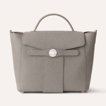 Tansy Top Handle | Taupe with Silver hardware