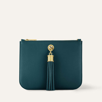 Ivy Clutch Bag | Teal with Gold hardware