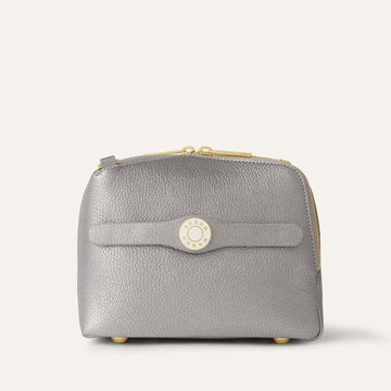Lesley | Metallic Titanium with Gold hardware