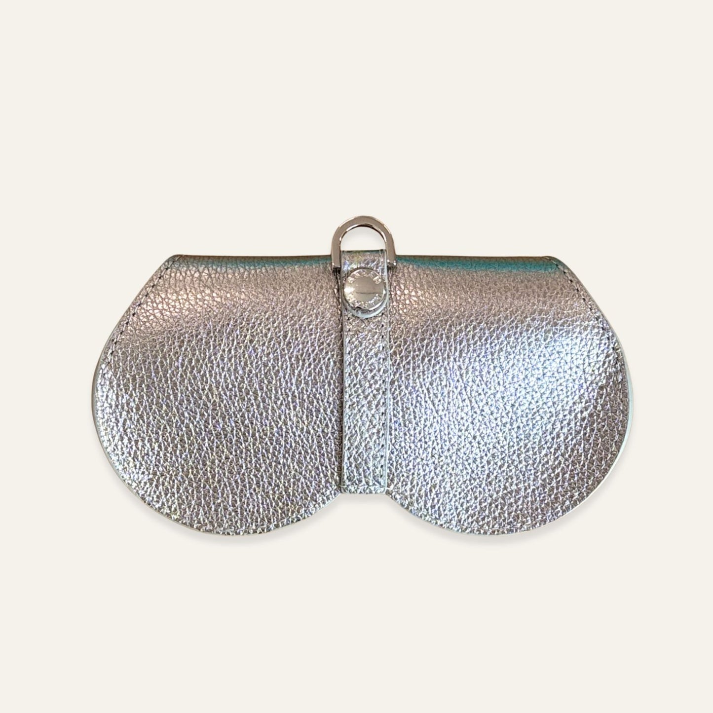 Sunglasses Case | Metallic Titanium with Silver hardware