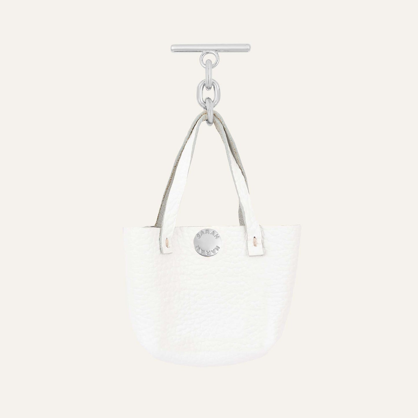Handbag Tassel | White with Silver hardware