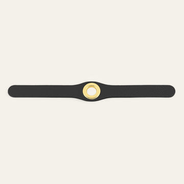 Black Sarah Haran Deco Stud with Gold hardware front
