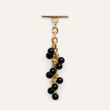 Black Sarah Haran Venus Tassel Gold Front