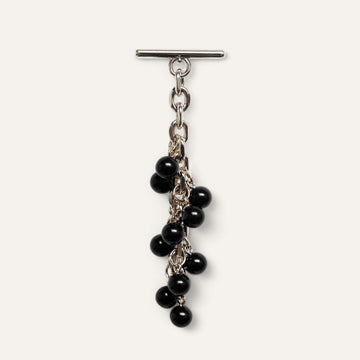 Black Sarah Haran Venus Tassel Silver Front