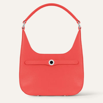 Florence Shoulder Bag | Coral with Silver hardware