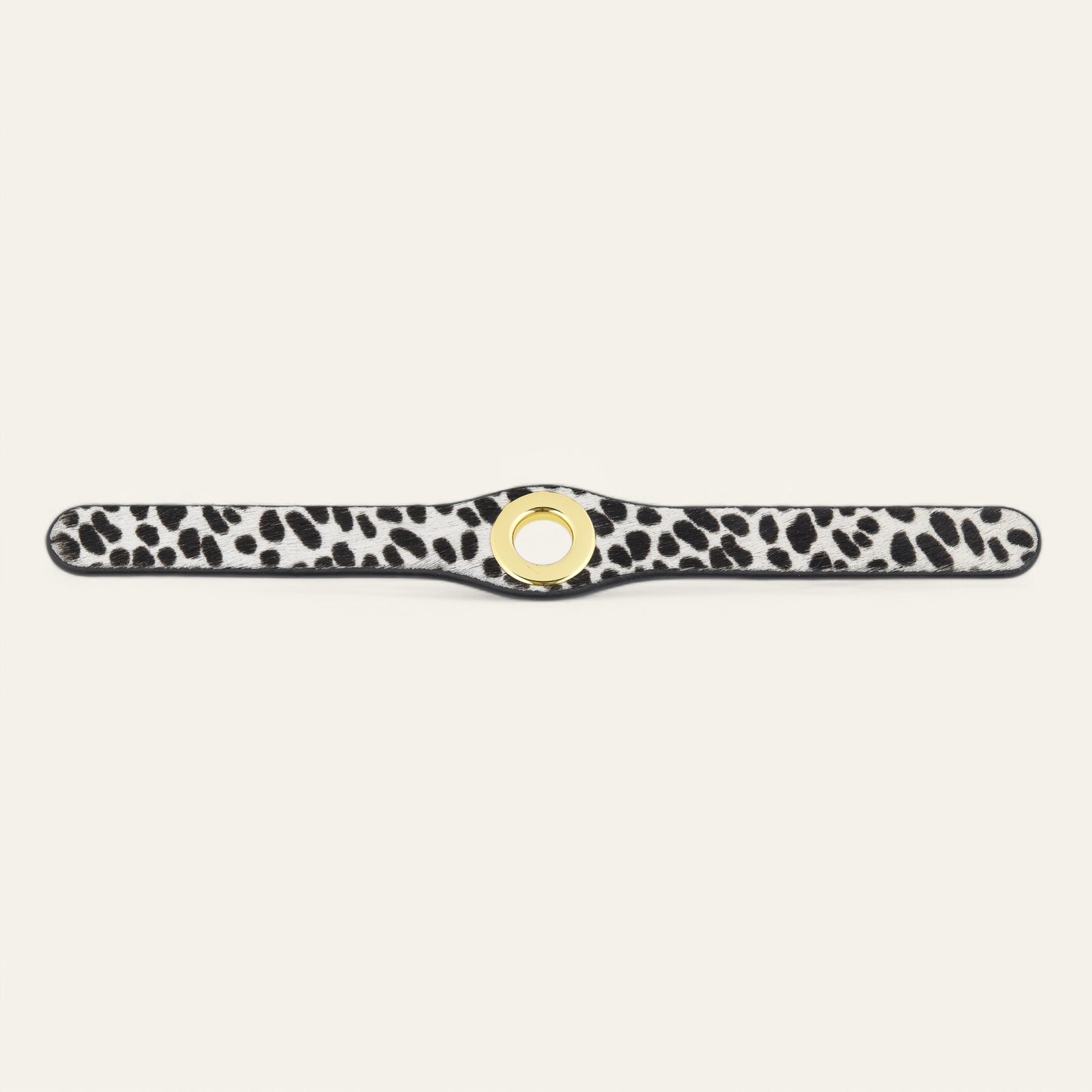 Dalmatian Sarah Haran Deco Strip with Gold hardware Front B07 G