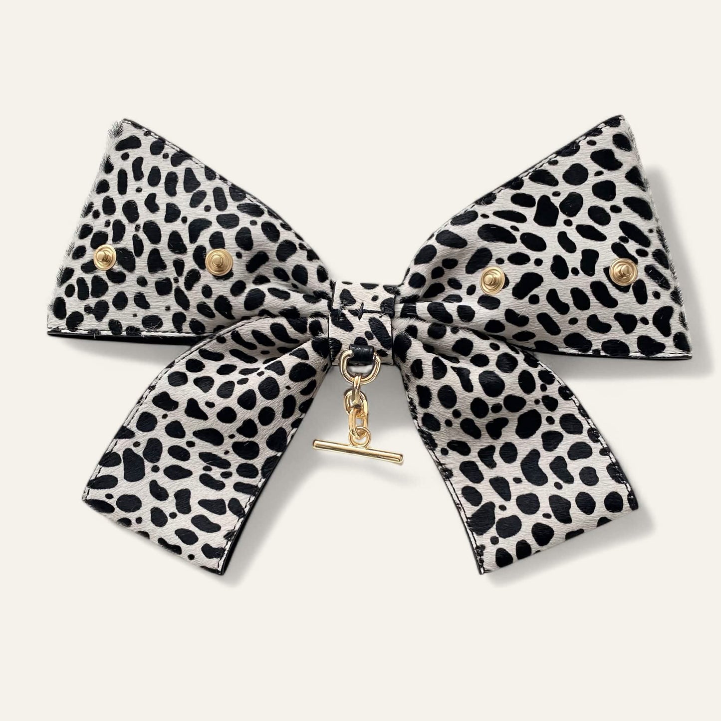 Deco Bow | Dalmatian with Gold hardware